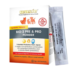 Men bổ sung vi sinh dạng bột Natural Pet BIO-3 Pre & Pro Powder - 30 gói